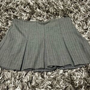 Zara Gray Pinstripe Skater Skirt